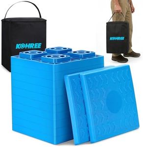 Kohree Heavy Duty RV Leveling Blocks, 12 Pack Camper Leveling Blocks with Storage Bag, Interlocking Sturdy RV Blocks for Single and Dual Wheels, Stabilizer, Jack, Travel Trailer Accessories