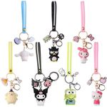 7 Pcs Lovely Anime Keychain Set Cute Anime Figure Pendant kawaii Creative Gifts Accessories Key Chains Cake Topper