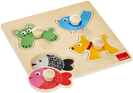 Goula - Puzzles animales domésticos, Encajable de madera a partir de 1 año
