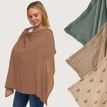 Muslin Nursing Cover Up for Breastfeeding - Breast Feeding Covers for Women | Breathable 100% Muslin Cotton Breastfeeding Cover with Arch-line and Adjustable Straps | Breastfeeding Essentials (Brown)