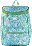 Lilly Pulitzer Insulted Backpack Cooler Large Capacity, Green Portable Soft Cooler Bag for Picnics, Beach, Pool, Hiking, Dandy Lions