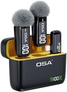 OSA Lavalier Microphone for Phone with Charging Case and Transmitter Digital Display - Set of 2, for Type C Phone, Recording, Professional Video Recording, Lapel Mic (USB Type C)