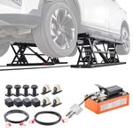 VEVOR Portable Car Lift, 7000 lbs Capacity, Heavy Duty Steel Truck Lift with 26.8" Max Height, Pneumatic Pump, Wheels, 4 Rubber Pads & 4 Lifting Columns for Cars, SUVs, Trucks, Home Garage or Shop Use