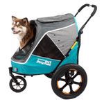 InnoPet Sporty Evolution Ocean Blue - Dog Stroller & Bike Trailer - Blue/Grey, 30kg Capacity with Rain Cover, Reflectors & Safety leashes, Bike Tow Bar Included - Cat Pram and Pet Buggy
