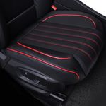 STHIRA® PU Leather Front Seat Cover for Car Universal Seat Cushion for Driving Seat Durable Seat Cushion Comfortable Car Cushion for All Seasons, Black Red Driver Seat Cover, 52 * 53cm