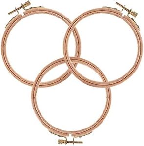 Sherbo 3 Inch Embroidery Hoop - Set of 3 Small Embroidery Hoop Made of Beech Wood, Perfect for Cross Stitch Hoop Designs & Wooden Rings Crafts