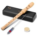 Fentar Wooden Recorder, Soprano Recorder Instrument German Fingering, Recorders for Children Adult Beginner, 2-Part Design, Exquisite 8-Hole Recorders Set with Storage Box Cleaning Brush Cork Grease