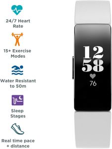 Fitbit Inspire HR Fitness Tracker – White