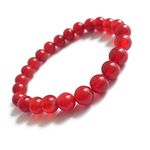 KITREE HEALING AND SEMI-PRECIOUS STONE CRYSTAL. BRACELET 8 MM ROUND FOR FENSHUI (Red Agate)