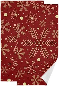 Vdsrup Christmas Golden Snowflakes Hand Towels Winter Snowflake Bathroom Bath Towel Set of 2 Matching Towels for Couples Soft Guest Face Towel 14 X 28 in