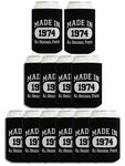 50th Birthday Gift Coolie Made 1972 Can Coolers Coolies 12 Pack Black