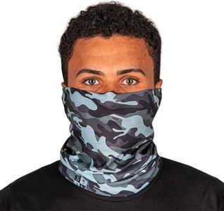 S A Company Single UV Face Shield | UV 30+ Multipurpose Neck Gaiter Balaclava for Adults | Grey Military Cam
