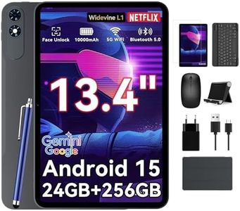 13 Inch Large Tablet,Android 15 Tablets with Gemini AI,24GB RAM+256GB ROM, 120Hz, Octa-Core,10000mAh Fast Charge, WiFi6, Large Android Tablet with Keyboard and Pen Gaming Office Suite-2-Year Warranty
