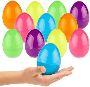 Prextex 3.5” Unfilled Easter Eggs, 36 pcs - Empty Plastic Eggs Bulk Fillable with Candy, Treats, Presents for Toy Basket - Party Favor, Easter Decorations, Halloween, Toy Egg Basket - Boys & Girls