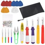 Glarks 121Pcs Seam Ripper Set Include Sewing Thread Remover Tool, Tailors Chalks, Sewing Pins, Scissors Ergonomic Grip Seam Rippers with Storage Bag for Crafting Removing Embroidery Hems Seams