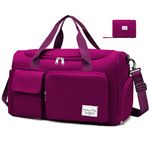 Hoseay Sports Bag Women Men's, Travel Bag Large Waterproof Gym Bag with Shoe Compartment and Moist Compartment, Travel Sportbag Shopping Bag Swimming Bag Weekend Bag Hand Luggage Fitness Bag Sports