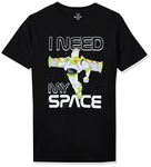 Disney Men's Toy Story Buzz I Need My Space Graphic T-Shirt, Black, Medium