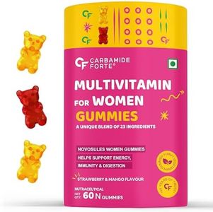 Carbamide Forte Multivitamin Gummies for Women | Multivitamin for Women’s Hair, Skin & Nails, with Biotin & Antioxidants for Immunity & Probiotics for Digestion | 23 Ingredients - 60 Veg Gummies