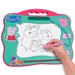 Peppa Pig Travel Magnetic Scribbler pad with pen and 3 stamps, draw and erase with no mess, Mint Green/Pink, 23.5 x 2.5 x 18 centimeters