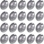 20 Pieces Egg Fishing Sinkers Olive Shape Sinker Weight Casting for Fishing Bottom Fishing Tackle Fishing Sinker Weights for Freshwater Saltwater, 10g/ 3/8oz