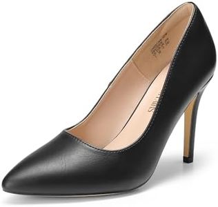 DREAM PAIRS Women's Closed Toe High Heels Dress Pointed Toe Wedding Pump Shoes,Size 9.5,Black/pu,Christian-New