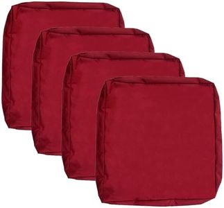 Sqodok Patio Cushion Covers 25x25 Waterproof Outdoor Cushion Covers Replacement 4Pack Patio Cushion Seat Slicovers for Sectional Sofa, Wicker Chair, Burgundy