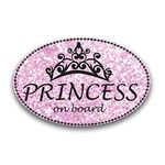 Magnet Me Up Princess On Board Car Magnet Sparkly Glitter Deca, Pink Oval, 4x6 Inches, Heavy-Duty Automotive Magnet for Car, Truck, SUV, Refrigerators, Other Surfaces Cute Driver Magnet