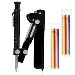 WiMas Black Construction Scriber Marking Tool Multi-function Scribing Tool Construction Pencil, Scribe Gauge with Deep Hole Pencil Scriber Line Maker Measuring Tool