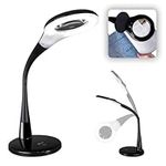 Prevention by OttLite LED Flexible Magnifier Desk Lamp