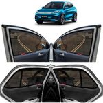 KINGSWAY® Car Side Window Curtain Sun Shades Magnetic Compatible with BYD ATTO 3 (Year 2022 Onwards), Half Cut in Front Window, Cotton Mesh, Complete Set of 4 Pieces