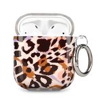 Newseego Airpods 1/2 Case for Girls Women, Stylish Cute Leopard Print Pattern Airpods 1/2 Case with Keychain Soft TPU Shockproof Protective Earphone Cover for Airpods 1/2 Charging Case