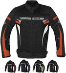 ALPHA CYCLE GEAR BREATHABLE BIKERS RIDING PROTECTION MOTORCYCLE JACKET MESH CE ARMORED (ORANGE BOSS, LARGE)