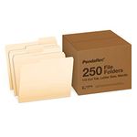 Pendaflex Essentials File Folders, Letter Size, 1/3 Cut, Manila, 250 per Box (752250)