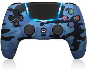 Wireless Controller for PS5, Compatible with PS5/Pro/Slim/PC, Replaces the PS5 Controller with Hall-Effect Joysticks, Hall-effect Triggers, 6-Axis Gyros, Dual Vibration And Turbo, 3.5mm Audio Jack/Speaker, Blue