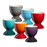 Cooks Professional Egg Cup Set of 6 | 6 x 40ml Ceramic Egg Holders | Stoneware Dinnerware Set | Multi-Colour