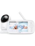 Dr.Care NovaView Video Baby Monitor - 5” 1080P Display, Ultra-Low Radiation, 5000mAh Battery, Clear Night Vision, Real-Time/VOX, 2X/4X Zoom, 1000ft Range, 2-Way Audio, Pan & Tilt, No WiFi Baby Camera