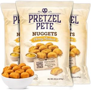 Pretzel Pete Honey Mustard & Onion Seasoned Pretzel Nuggets, Non-GMO, Small Batch, Bold Flavor, 9.5oz (3 Pack)