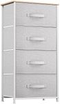 YITAHOME Dresser with 4 Drawers - Fabric Storage Tower, Organizer Unit for Bedroom, Living Room, Hallway, Closets & Nursery - Sturdy Steel Frame (Light Grey)