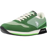 U.S. POLO ASSN. Sneakers Green Multicolor Nobil003c Men's Sports Shoes Fabric Green/White, green, 10.5 UK