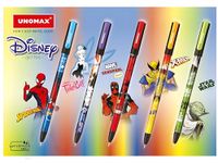 UNOMAX Disney Gel Point Pen | 100pcs Stand | Disney Toons | Double Writing Length | Waterproof BLUE Ink