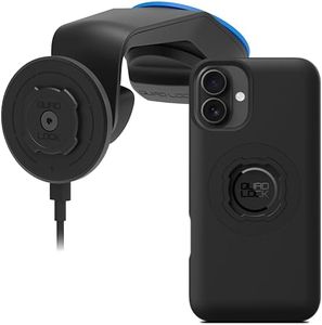 Quad Lock Suction Windshield/Dashboard Car Phone Holder Kit with MAG Wireless Charging Head V2 and MAG iPhone 16 Plus Phone Case