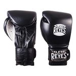 CLETO REYES Training Boxing Gloves with Hook and Loop Closure for Sparring and Heavy Punching Bags, Men and Women, MMA, Kickboxing, Muay Thai, 12 oz, Black