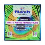 Flash Metallic Acrylic Paint Set | 25 Metallic Colors | 25 Ml | High Pigment Strength | Non Fading | Indoor/Outdoor | Non Toxic, Hobby Painters & Kid (Set of 25 Colors x 25ml)