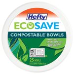 Hefty Ecosave 100% Compostable Bowl, 16 Ounce, 25 Count