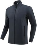 ceauros Men's Lightweight Softshell Jacket Waterproof Windbreaker Work Jackets Coats for Tactical Hiking Outdoor with Pockets(Dark Grey,XL)