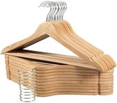 Edergoo Wooden Hangers 20 Pack, Smooth Wooden Coat Hangers Adult, 360° Swivel Hook and Precisely Cut Notches Hangers for Clothes, Suit, Jacket, Dress, Natural