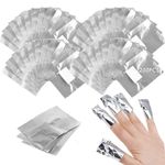 200 Pcs Foil Nail Wraps, with Lint-Free Cotton Pads for Manicure Nail Art Cleaner, No Acetone Nail Polish Remover Soak Suitable for Home Use