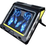 Gaming Laptop Cooling Pad, 4500RPM Laptop Cooling Pad with Turbo-Fans, USB Ports, Colorful Lights - CPU Temperature Drops 20-30 ℃ Within Seconds - for 14-17.3 inch Laptops