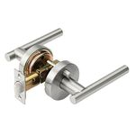 Dynasty Hardware MAN-30-US15, Manhattan Design Privacy Function Door Lever Satin Nickel (Bed/Bath)