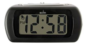 Acctim 12343 Auric Alarm Clock, Black, one size, Synthetic, MEDIUM